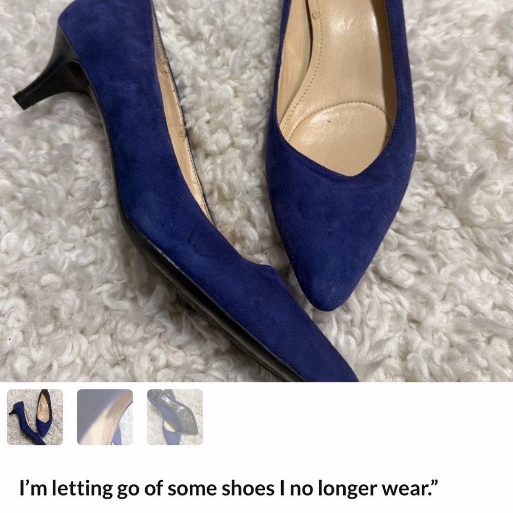 Calvin Klein Blue Suede Heels